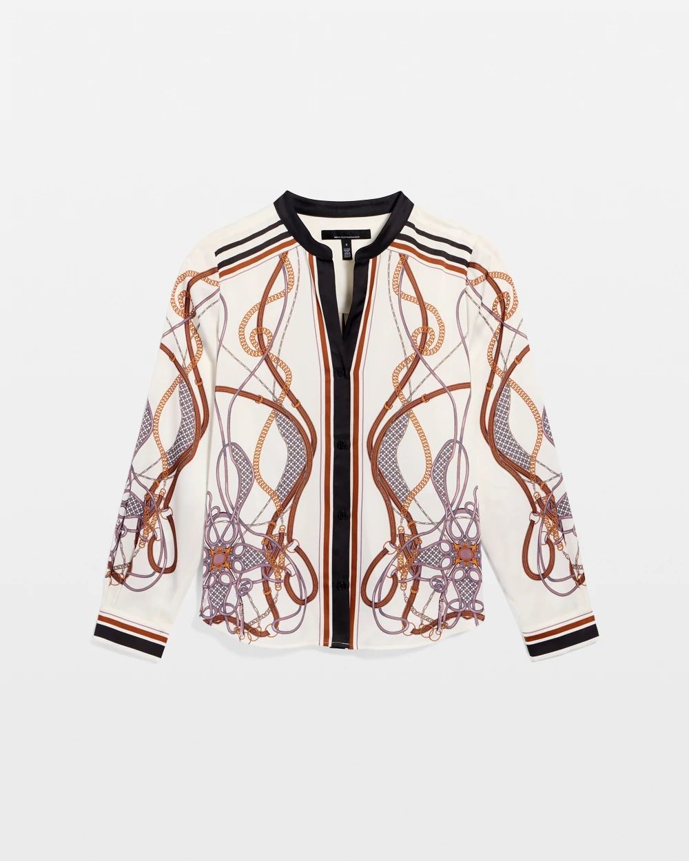 Stand Collar Satin Shirt | White House Black Market